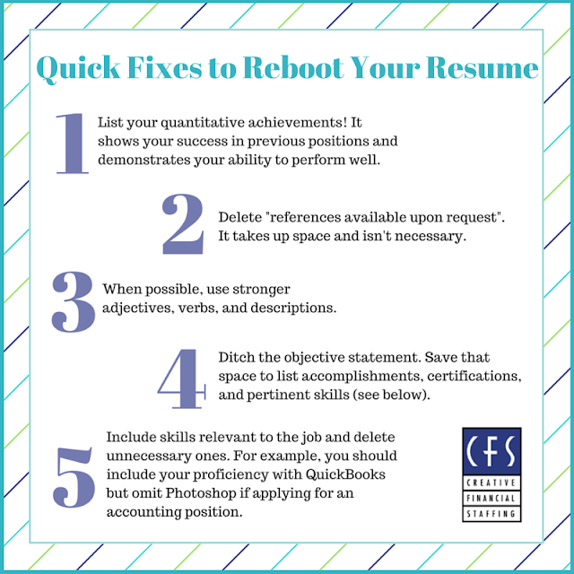 5 quick fixes to reboot your resume