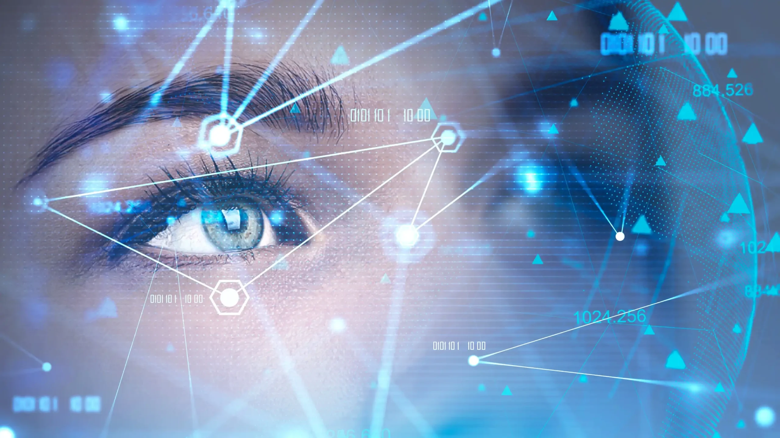 graphics with eye looking through them