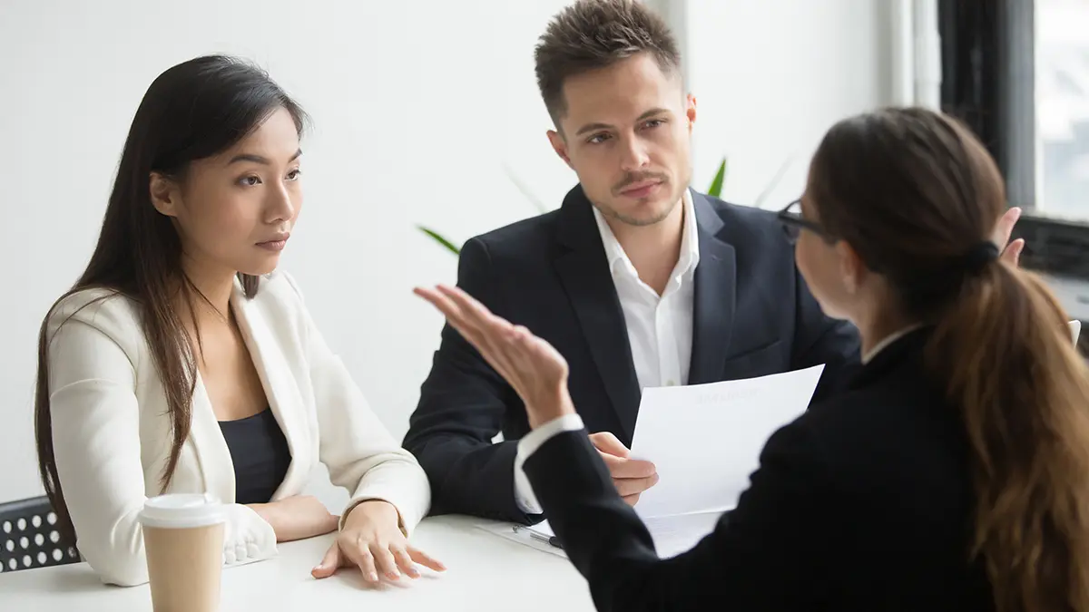 people in an exit interview