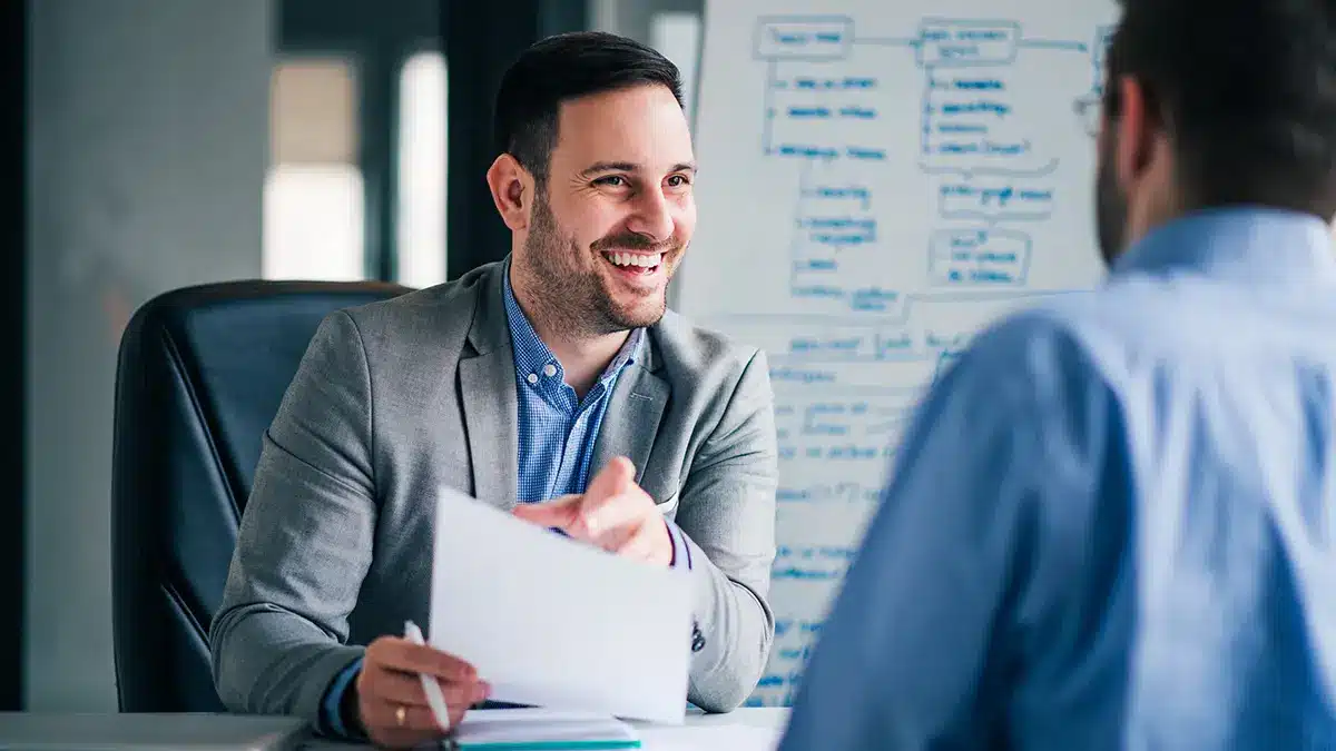 smiling hiring manager